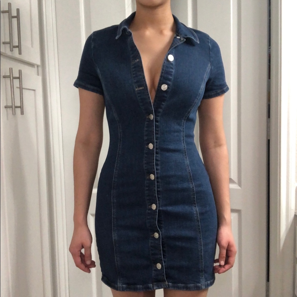 Denim mini dress